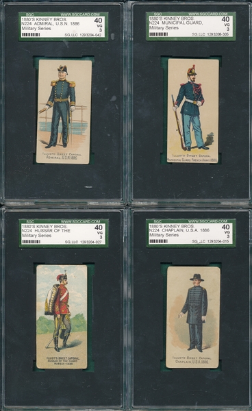 1880s N224 Military Series Kinney Bros Lot of (10) SGC 40
