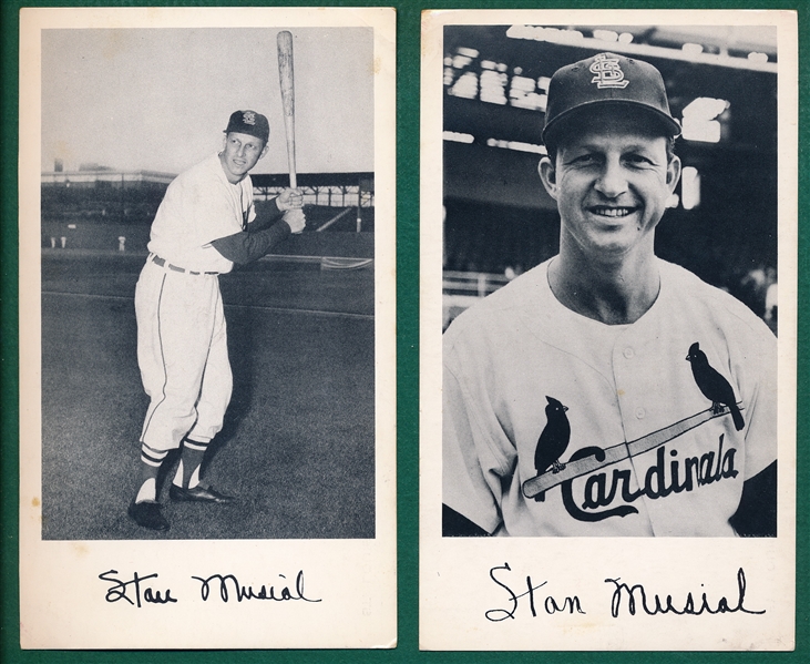 1956c. (34) Cardinals Team Issued Postcards W/ (2) Musial
