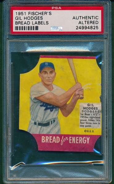 1951 Fischer’s Bread For Energy Gil Hodges PSA A