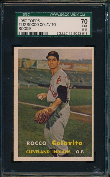 1957 Topps #212 Rocco Colavito SGC 70 *Rookie*