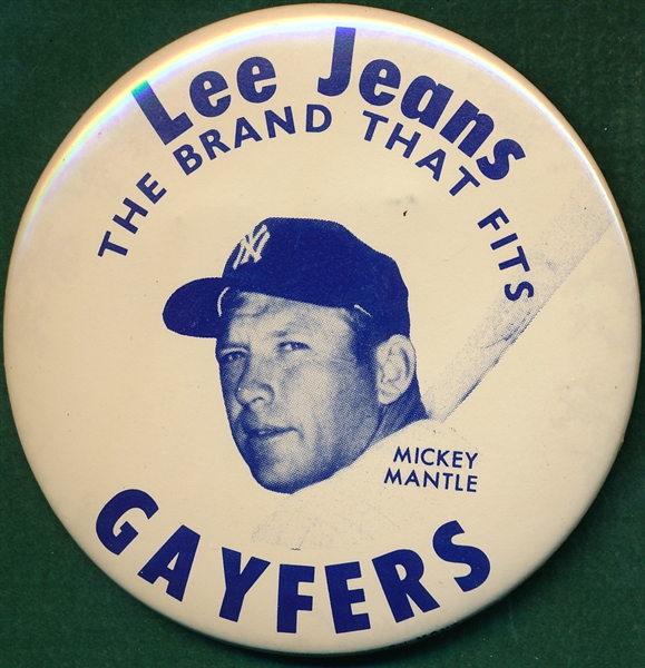 1980s Lee Jeans Mickey Mantle Pin