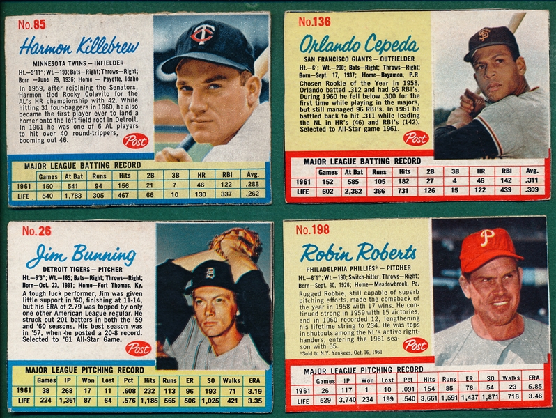 1962 Post Cereal Lot of (84) W/ Killebrew