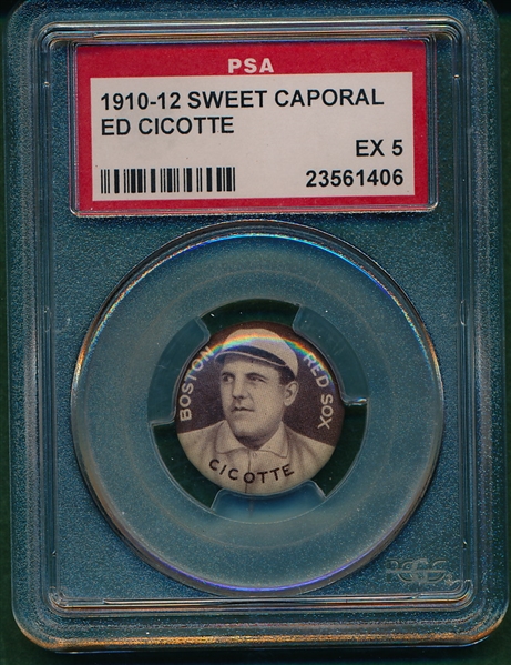 1910-12 P2 Ed Cicotte Sweet Caporal Pin PSA 5
