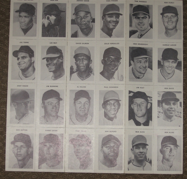 1969 Milton Bradley Baseball Game Large Lot of Unperforated Cards (200+)