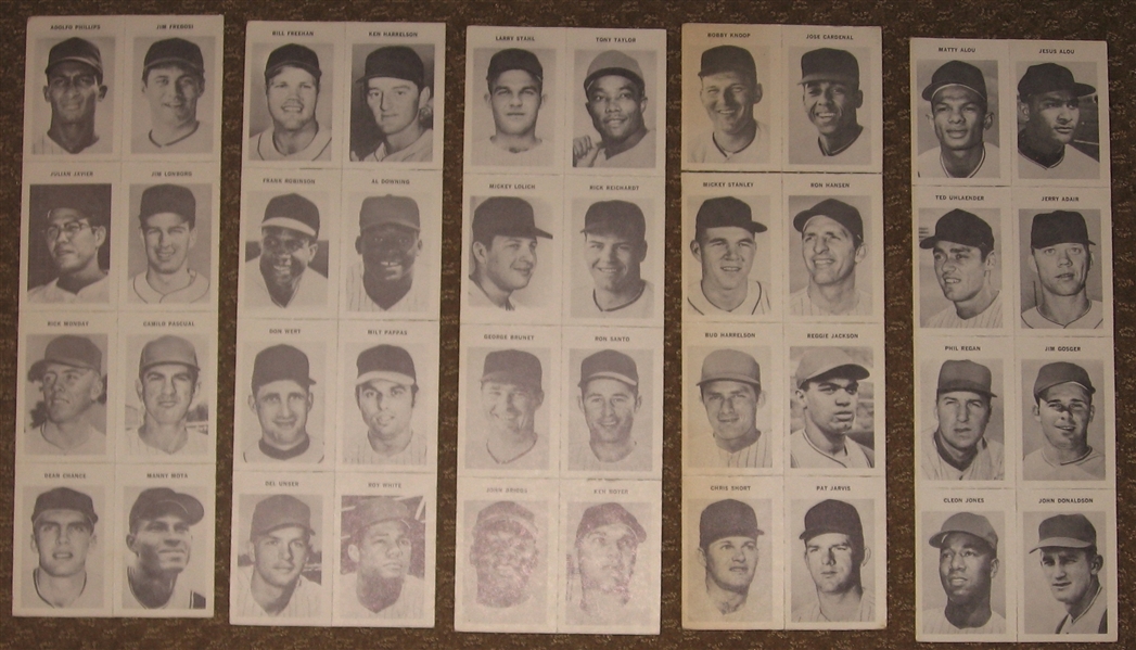 1969 Milton Bradley Baseball Game Large Lot of Unperforated Cards (200+)