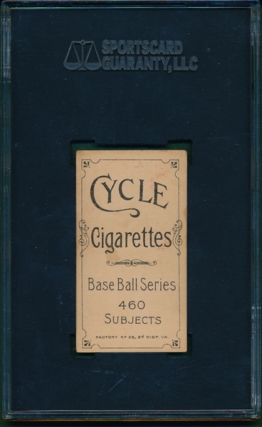 1909-1911 T206 Crandall, Portrait W/Cap Cycle Cigarettes SGC 40 *460 Series* *Low Pop*