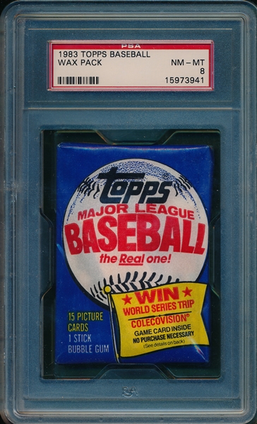1983 Topps Baseball Unopened Wax Pack PSA 8