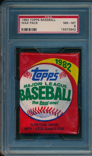 1982 Topps Baseball Unopened Wax Pack PSA 8