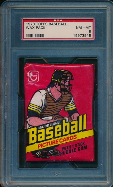 1978 Topps Baseball Unopened Wax Pack PSA 8