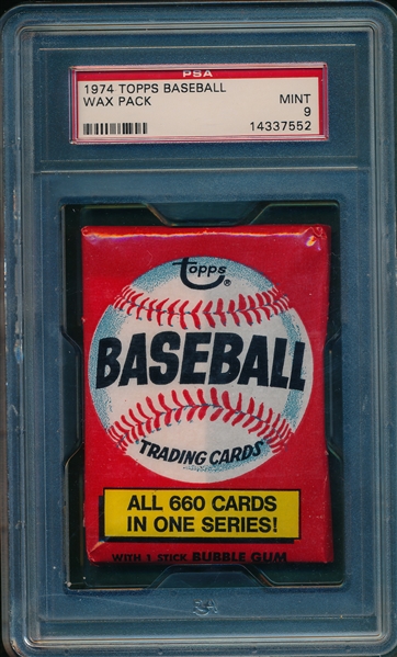 1974 Topps Baseball Unopened Wax Pack PSA 9
