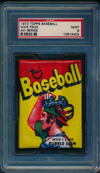 1973 Topps Baseball Unopened Wax Pack, 4th Series PSA 9