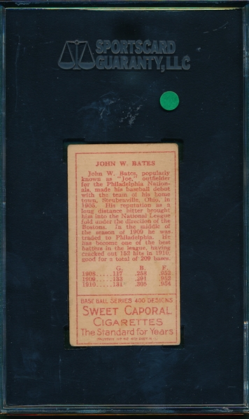 1911 T205 Bates Sweet Caporal Cigarettes SGC 50
