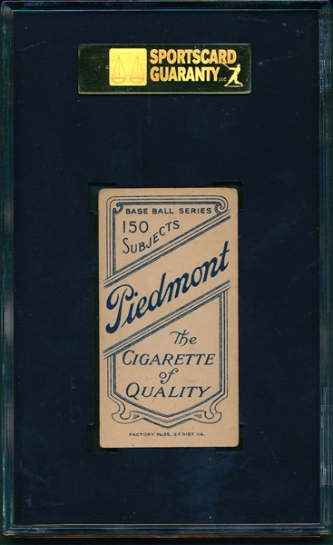1909-1911 T206 Covaleski Piedmont Cigarettes SGC 40