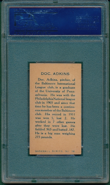 1912 C46 #18 Doc Adkins Imperial Tobacco PSA 6