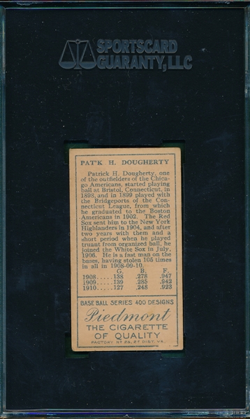 1911 T205 Dougherty, White Sock, Piedmont Cigarettes SGC 40