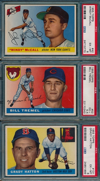 1955 Topps (3) Card Lot PSA W/ McCall