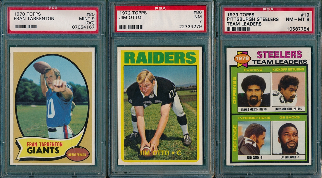 1970-79 Topps (3) Card Lot W/ Tarkenton