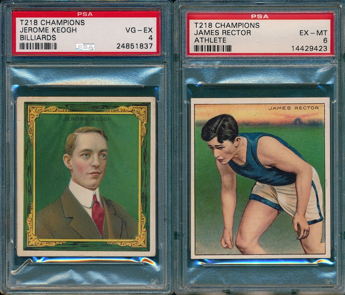 1910 T218 Champions Keogh & Rector (2) Card Lot PSA