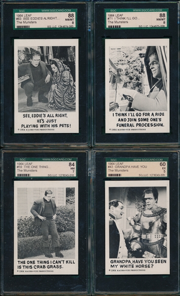 1964 Leaf The Munsters (13) Card Lot SGC 