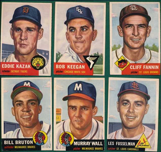 1953 Topps Lot of (16) W/ Hitchcock