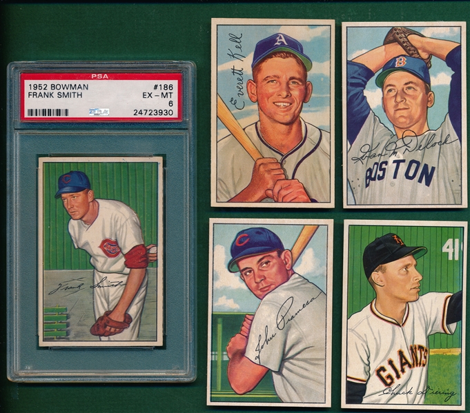 1952 Bowman (8) Card Lot W/ #186 Smith PSA 6