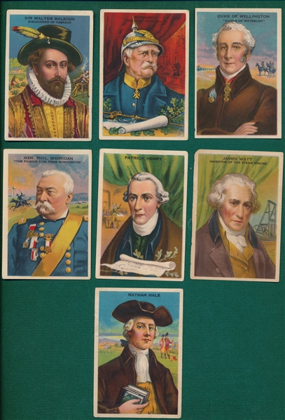 1920s F130 Gridley Butter Heroes of History, Lot of (10)