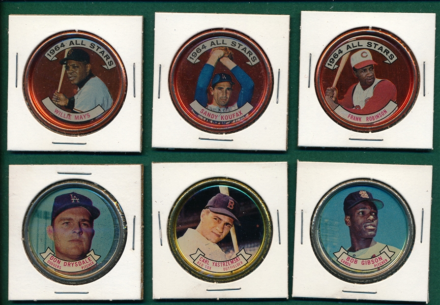 1964/71 Topps Coins Lot of (92) W/ Mays, Koufax
