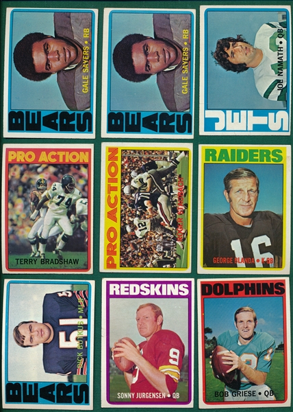 1972 Topps FB Lot of (255) W/ Sayers