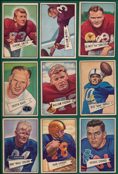 1952 Bowman Small FB Lot of (9) W/ George Connor