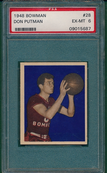1948 Bowman BSKT #28 Don Putman PSA 6