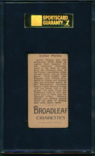 1912 T207 Phelan Broad Leaf Cigarettes SGC 40