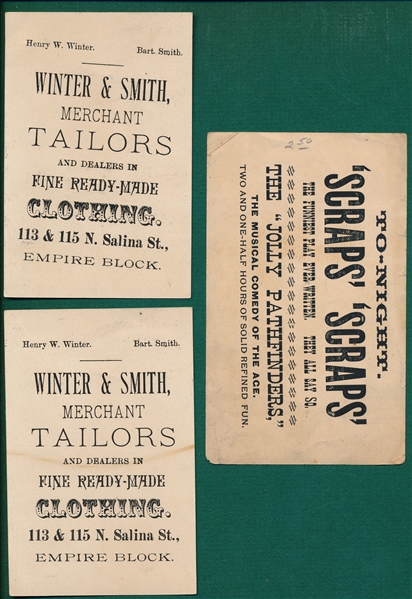 1880s Trade Cards Lot of (3)