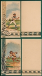 1880s Trade Card "Put it Here" & "Two Out, Two Strikes & Three on Base", Scorecard, Lot of (2)