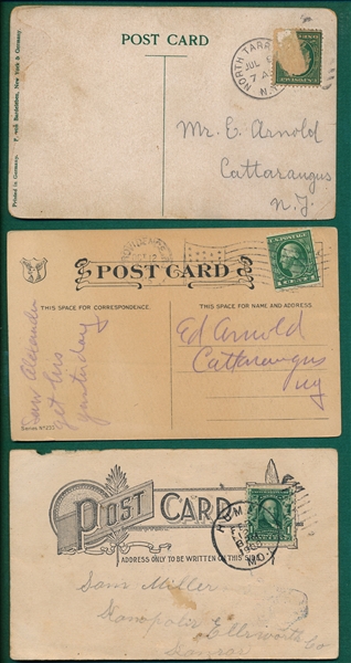 1900s-1910s Baseball Themed Postcards Lot of (5)