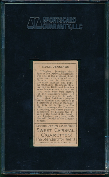 1911 T205 Jennings Sweet Caporal Cigarettes SGC 50
