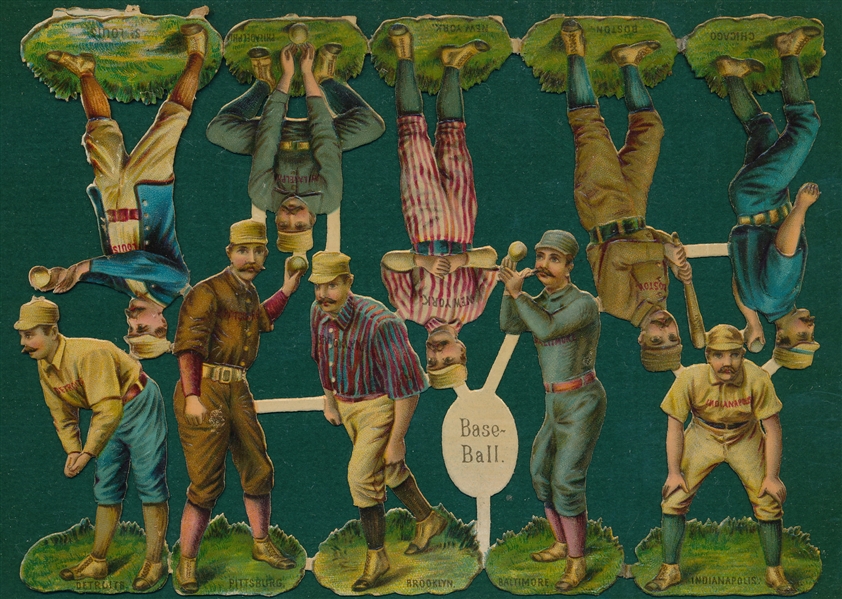 1888 R & S Artistic Team Baseball Die Cuts Full Attached Set
