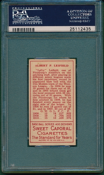 1911 T205 Leifeld, A. P., Sweet Caporal Cigarettes PSA 4 *SP*
