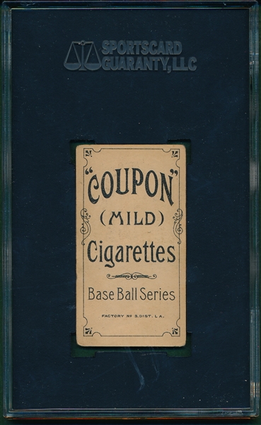 1910 T213-1 Rube Marquard Coupon Cigarettes SGC 40
