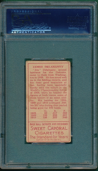 1911 T205 Delehanty Sweet Caporal Cigarettes PSA 3