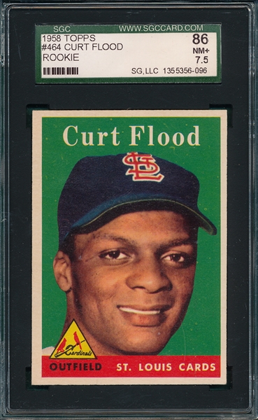 1958 Topps #464 Curt Flood SGC 86 *Rookie*