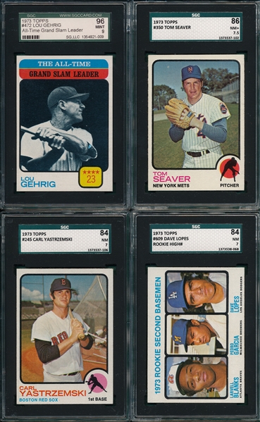 1973 Topps Lot of (4) W/ Gehrig SGC 96
