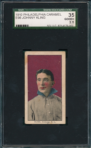 1910 E96 Johnny Kling Philadelphia Caramel SGC 35