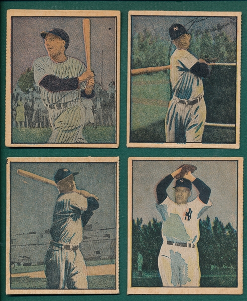 1951 Berk Ross Lot of (7) Yankees W/ Rizzuto