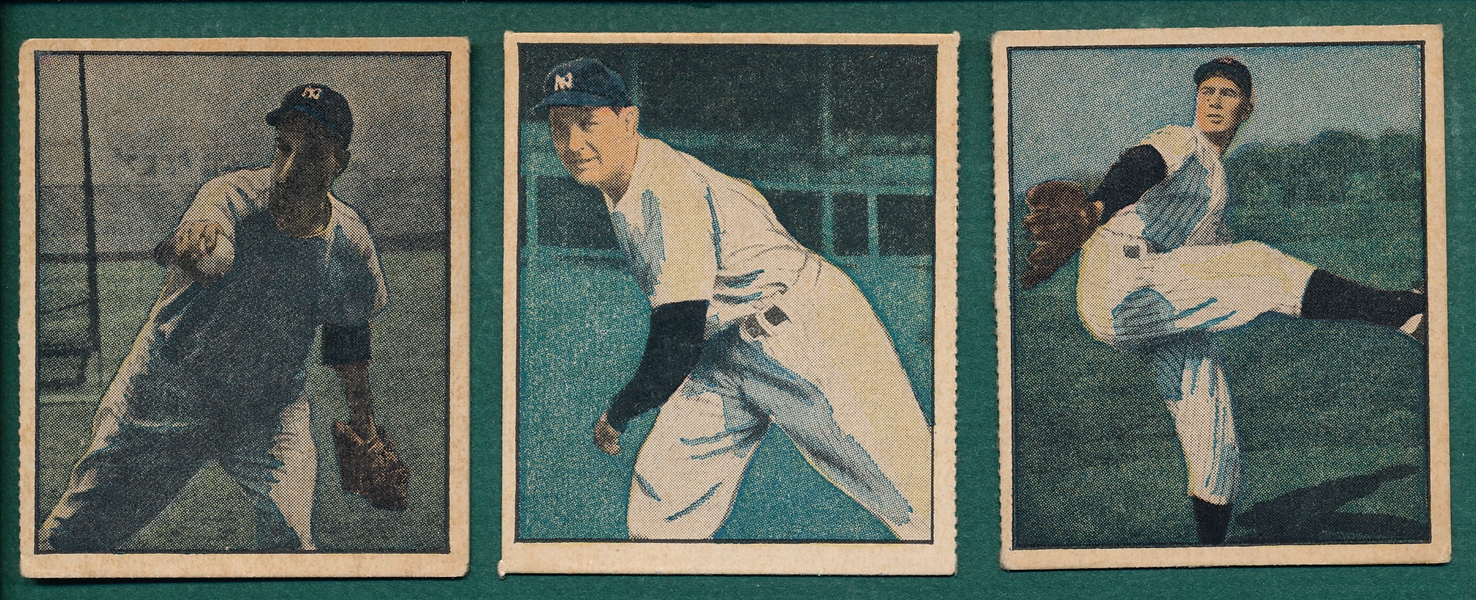 1951 Berk Ross Lot of (7) Yankees W/ Rizzuto