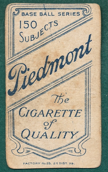 1909-1911 T206 Brown, Mordecai, Cubs, Piedmont Cigarettes