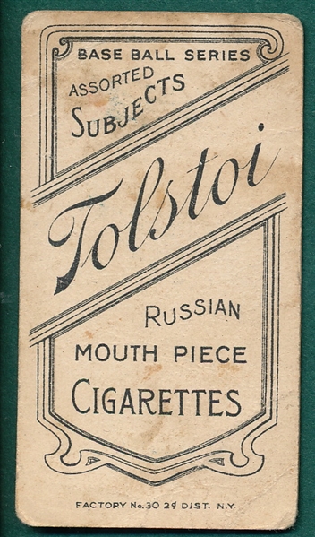1909-1911 T206 Jennings, Hands Up, Tolstoi Cigarettes