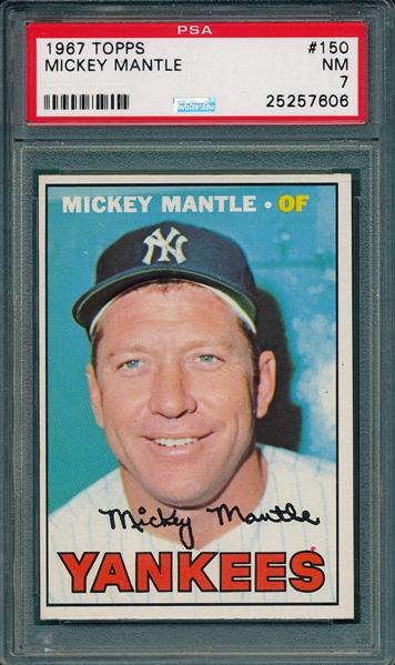 1967 Topps #150 Mickey Mantle PSA 7