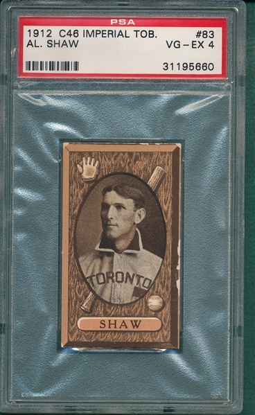 1912 C46 #83 Al Shaw Imperial Tobacco PSA 4