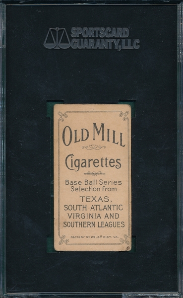 1909-1911 T206 Manion Old Mill Cigarettes SGC 30 *Southern League*