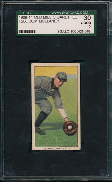 1909-1911 T206 Mullaney Old Mill Cigarettes SGC 30 *Southern League*